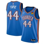 Men's Oklahoma City Thunder #44 Nikola Topic Blue 2024 Draft Icon Edition Stitched Basketball Jersey