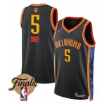 Men's Oklahoma City Thunder #5 Luguentz Dort Black 2024-25 City Edition Stitched Basketball Jersey