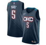 Men's Oklahoma City Thunder #5 Luguentz Dort Navy 2025-26 City Edition Swingman Stitched Basketball Jersey
