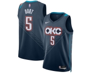 Men's Oklahoma City Thunder #5 Luguentz Dort Navy 2025-26 City Edition Swingman Stitched Basketball Jersey