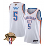 Men's Oklahoma City Thunder #5 Luguentz Dort White 2025 Association Edition Stitched Basketball Jersey