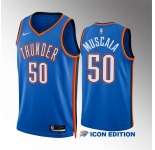 Men's Oklahoma City Thunder #50 Mike Muscala Blue Icon Edition Stitched Basketball Jersey