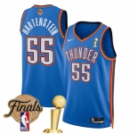Men's Oklahoma City Thunder #55 Isaiah Hartenstein Blue 2025 Finals Patch And Finals Champions Patch Icon Edition Stitched Basketball Jersey