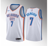 Men's Oklahoma City Thunder #7 Chet Holmgren 2022 Draft White Stitched NBA Jersey