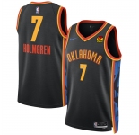 Men's Oklahoma City Thunder #7 Chet Holmgren Black 2024-25 City Edition Stitched Basketball Jersey