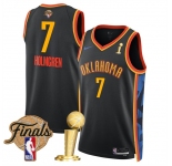 Men's Oklahoma City Thunder #7 Chet Holmgren Black 2025 Finals Patch And Finals Champions Patch City Edition Stitched Basketball Jersey