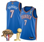 Men's Oklahoma City Thunder #7 Chet Holmgren Blue 2025 Finals Patch And Finals Champions Patch Icon Edition Stitched Basketball Jersey