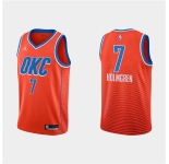 Men's Oklahoma City Thunder #7 Chet Holmgren Orange Stitched Basketball Jersey