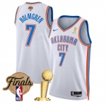 Men's Oklahoma City Thunder #7 Chet Holmgren White 2025 Finals Patch And Finals Champions Patch Association Edition Stitched Basketball Jersey
