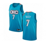 Men's Oklahoma City Thunder #7 Darius Bazley Authentic Turquoise Basketball Jersey - City Edition