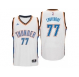 Men's Oklahoma City Thunder #77 Joffrey Lauvergne adidas White New Swingman Home Jersey