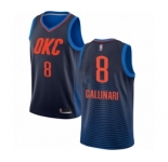 Men's Oklahoma City Thunder #8 Danilo Gallinari Authentic Navy Blue Basketball Jersey Statement Edition