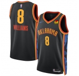 Men's Oklahoma City Thunder #8 Jalen Williams Black 2024-25 City Edition Stitched Basketball Jersey