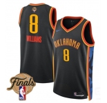Men's Oklahoma City Thunder #8 Jalen Williams Black 2025 Finals City Edition Stitched Basketball Jersey