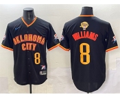 Men's Oklahoma City Thunder #8 Jalen Williams Black 2025 Finals Vapor Stitched Baseball Jersey