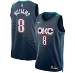Men's Oklahoma City Thunder #8 Jalen Williams Navy 2025-26 City Edition Swingman Stitched Basketball Jersey