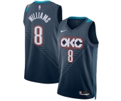 Men's Oklahoma City Thunder #8 Jalen Williams Navy 2025-26 City Edition Swingman Stitched Basketball Jersey