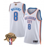 Men's Oklahoma City Thunder #8 Jalen Williams White 2025 Finals Association Edition Stitched Basketball Jersey