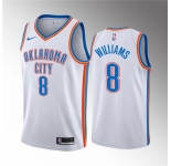 Men's Oklahoma City Thunder #8 Jalen Williams White Association Edition Stitched Basketball Jersey