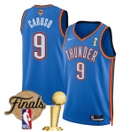 Men's Oklahoma City Thunder #9 Alex Caruso Blue 2025 Finals Patch And Finals Champions Patch Icon Edition Stitched Basketball Jersey