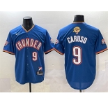 Men's Oklahoma City Thunder #9 Alex Caruso Blue 2025 Finals Vapor Stitched Baseball Jersey