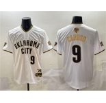 Men's Oklahoma City Thunder #9 Alex Caruso White Gold 2025 Finals Vapor Stitched Baseball Jersey