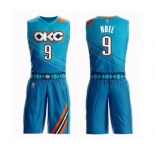 Men's Oklahoma City Thunder #9 Nerlens Noel Swingman Turquoise Basketball Suit Jersey - City Edition