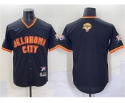 Men's Oklahoma City Thunder Blank Black 2025 Finals Vapor Stitched Baseball Jersey