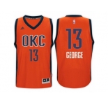 Men's Paul George Oklahoma City Thunder #13 Alternate Orange New Swingman Jersey