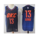 Nike Oklahoma City Thunder #13 Paul George Black Blue Stitched NBA Swingman Jersey