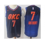 Nike Oklahoma City Thunder #7 Carmelo Anthony Black Blue Stitched NBA Swingman Jersey