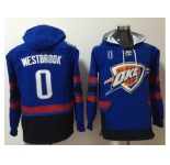 Oklahoma City Thunder #0 Russell Westbrook Blue Name & Number Pullover NBA Hoodie