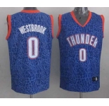 nba oklahoma city thunder #0 westbrook blue leopard print[2014 new]