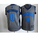nba oklahoma city thunder #0 westbrook grey[static fashion swingman]