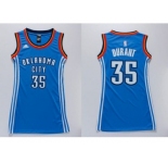 NBA Women Thunder #35 Kevin Durant Blue Dress Stitched Jerseys