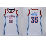 NBA Women Thunder #35 Kevin Durant White Dress Stitched Jerseys