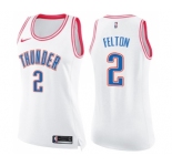 Women's Nike Oklahoma City Thunder #2 Raymond Felton Swingman White Pink Fashion NBA Jersey
