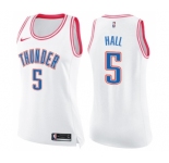 Women's Nike Oklahoma City Thunder #5 Devon Hall Swingman White Pink Fashion NBA Jersey