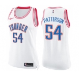 Women's Nike Oklahoma City Thunder #54 Patrick Patterson Swingman White Pink Fashion NBA Jersey
