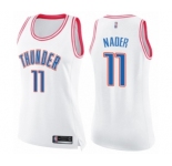 Women's Oklahoma City Thunder #11 Abdel Nader Swingman White Pink Fashion Basketball Jersey