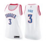 Women's Oklahoma City Thunder #3 Chris Paul Swingman White Pink Fashion Basketball Jersey
