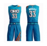 Women's Oklahoma City Thunder #33 Mike Muscala Swingman Turquoise Basketball Suit Jersey - City Edition