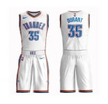 Women's Oklahoma City Thunder #35 Kevin Durant Swingman White Basketball Suit Jersey - Association Edition