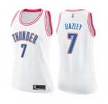 Women's Oklahoma City Thunder #7 Darius Bazley Swingman White Pink Fashion Basketball Jersey