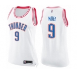 Women's Oklahoma City Thunder #9 Nerlens Noel Swingman White Pink Fashion Basketball Jersey