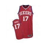 Men Adidas Philadelphia 76ers #17 JJ Redick Authentic Red Road NBA Jersey