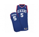 Men Adidas Philadelphia 76ers #5 Amir Johnson Authentic Royal Blue Alternate NBA Jersey
