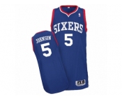 Men Adidas Philadelphia 76ers #5 Amir Johnson Authentic Royal Blue Alternate NBA Jersey