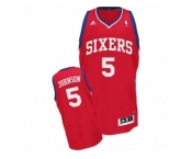 Men Adidas Philadelphia 76ers #5 Amir Johnson Swingman Red Road NBA Jersey