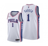 Men James Harden #1 Philadelphia 76ers Association Edition White Jersey